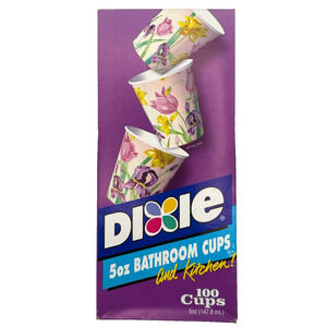 Dixie Cups Garden Party 100 Count 5 oz Bathroom Kitchen Floral HTF NOS Sealed